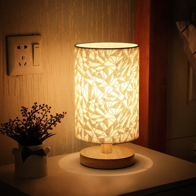 Nordic Linen Bedside Table Lamp — USB Powered with Touch Control