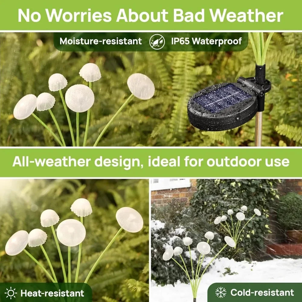 Solar Mushroom Glow Garden Lights