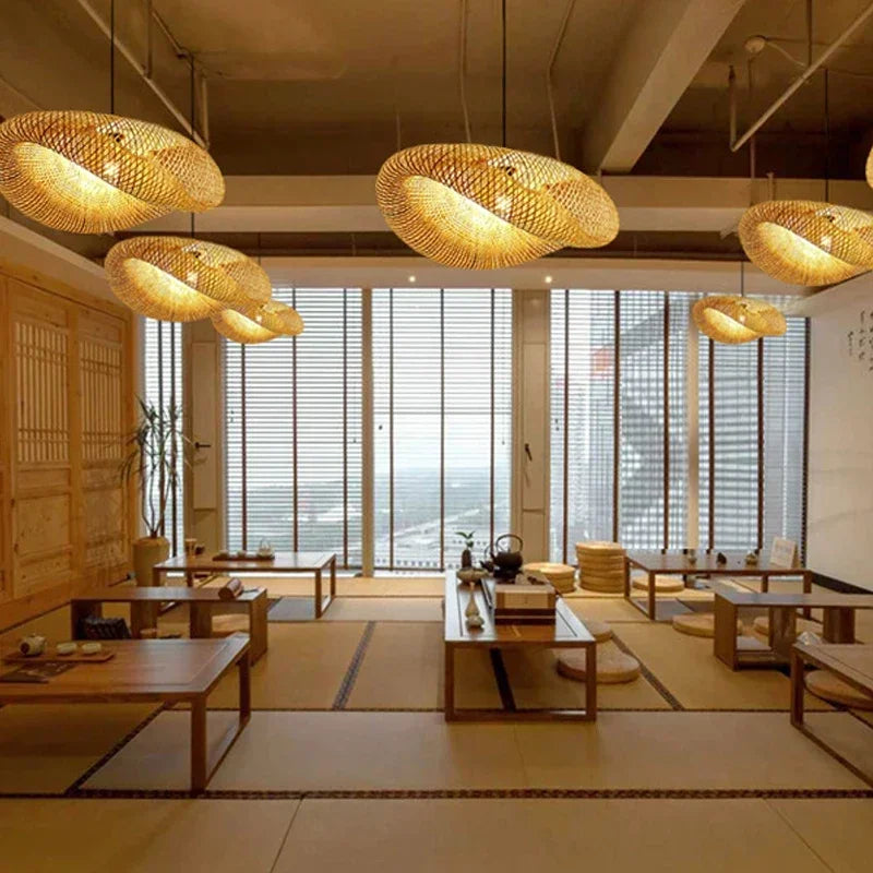 Handwoven Bamboo Pendant Chandelier
