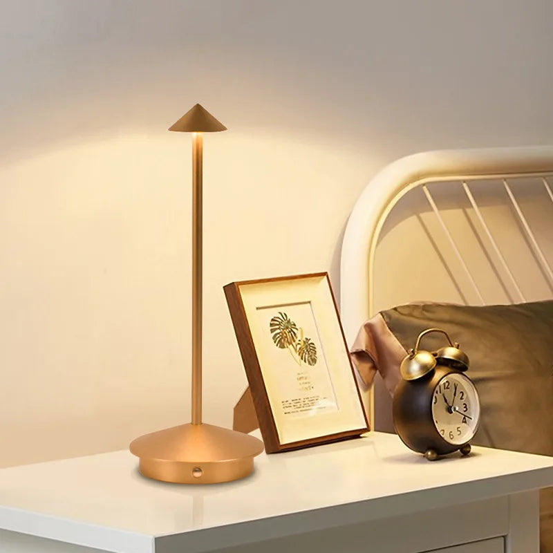 Cordless Cone Touch Table Lamp