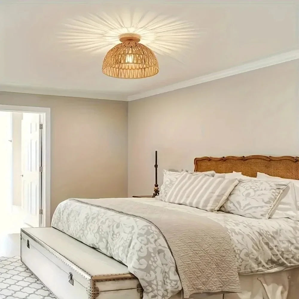 Bamboo Wicker Ceiling Lamp