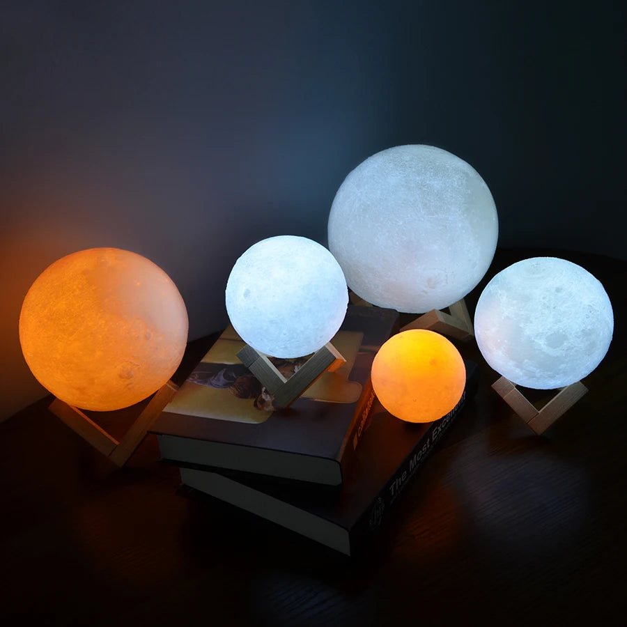 Printed Star & Moon Night Light