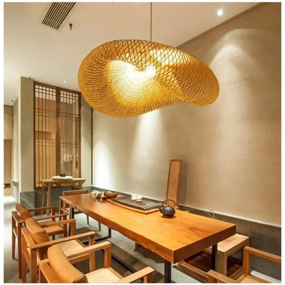 Handwoven Bamboo Pendant Chandelier