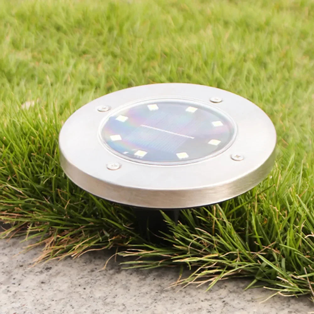 Solar Ground Disk Lights for Garden & Pathway