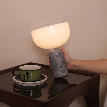 Danish Marble Mushroom Touch Lamp