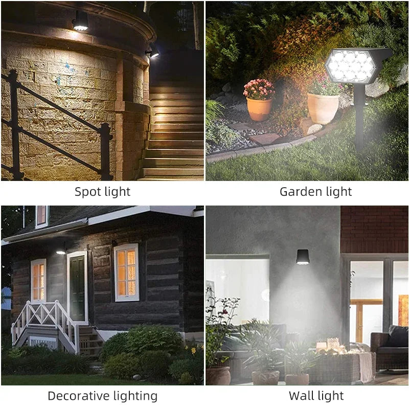Solar Spotlight 2-in-1 Wall & Ground Garden Light