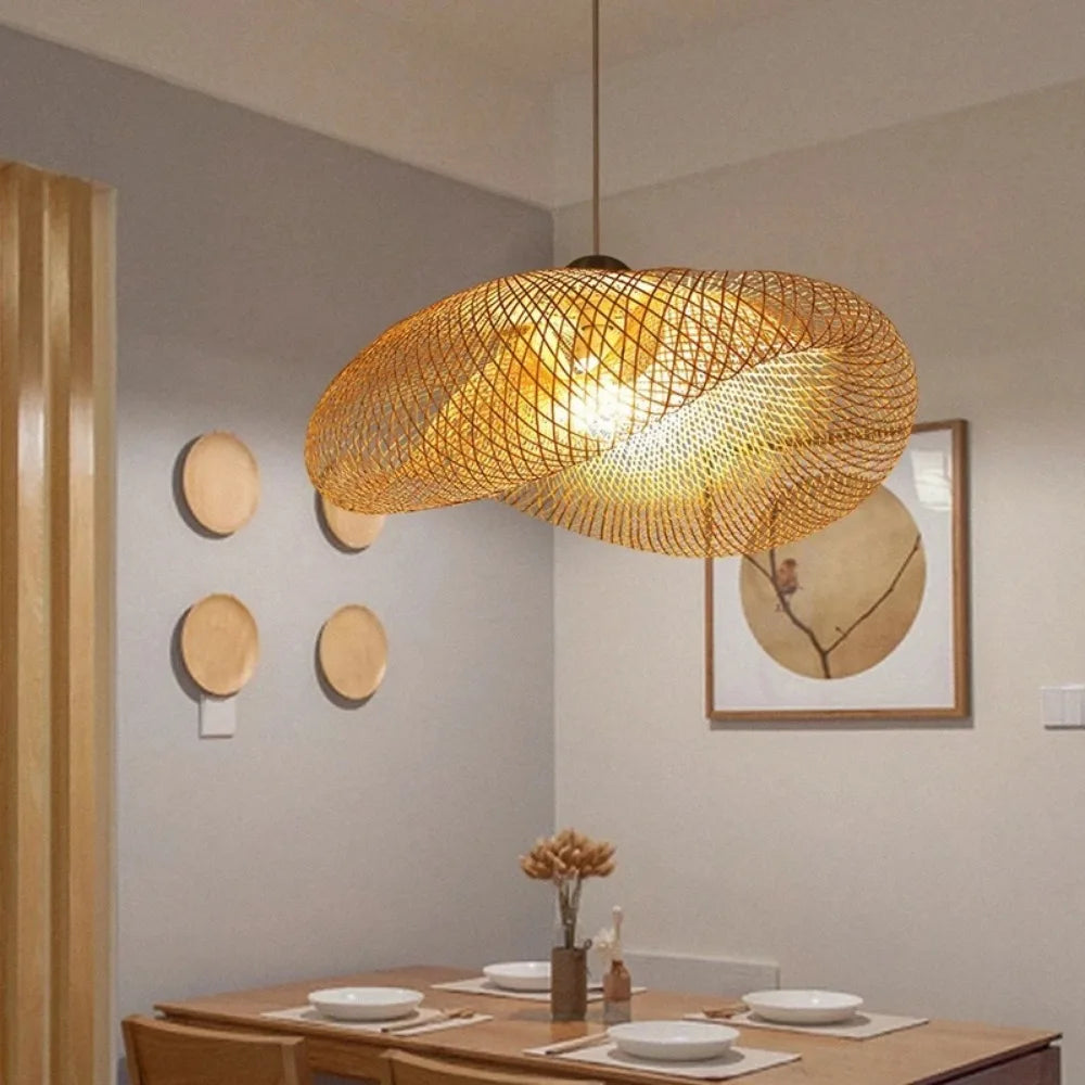 Handwoven Bamboo Pendant Chandelier