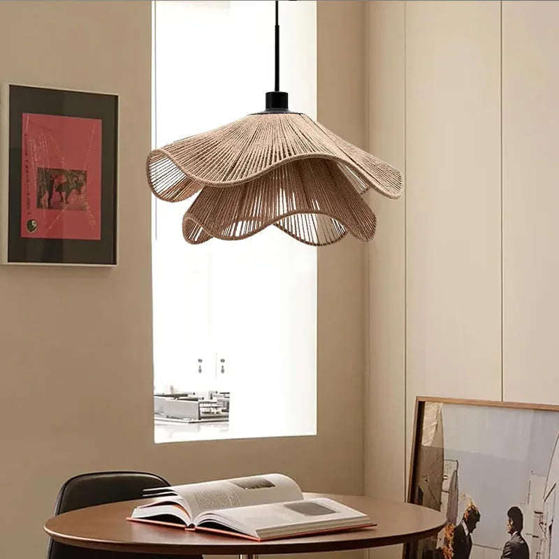 Rattan Flower Pendant Light