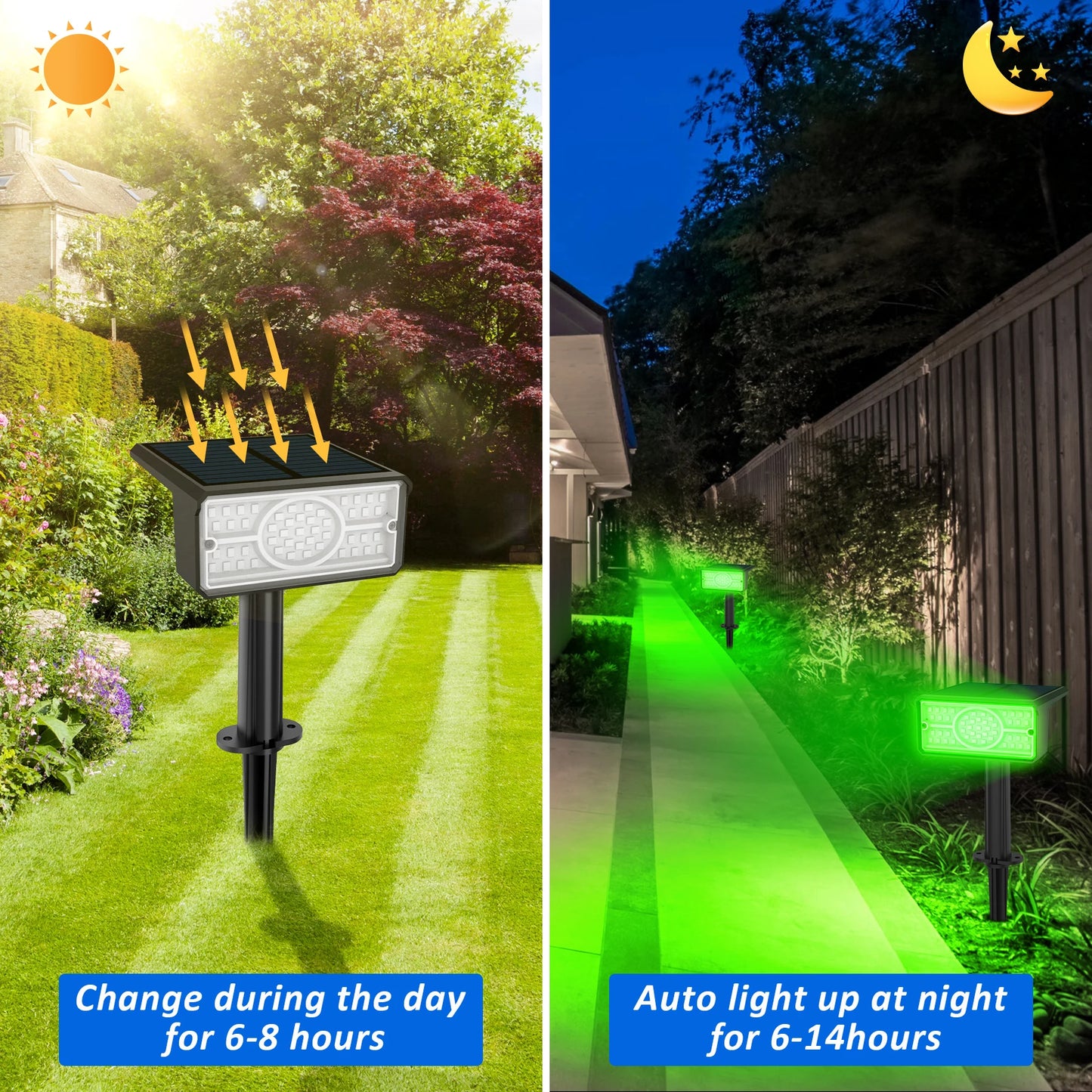 Dimmable Waterproof Solar LED Spotlight Wall & Garden Light (Multi-Color)