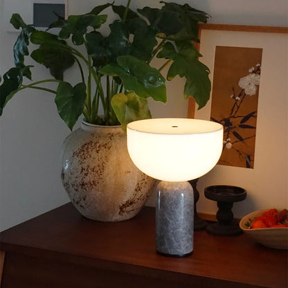 Danish Marble Mushroom Touch Lamp