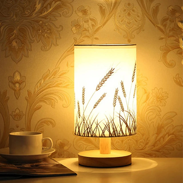 Nordic Linen Bedside Table Lamp — USB Powered with Touch Control