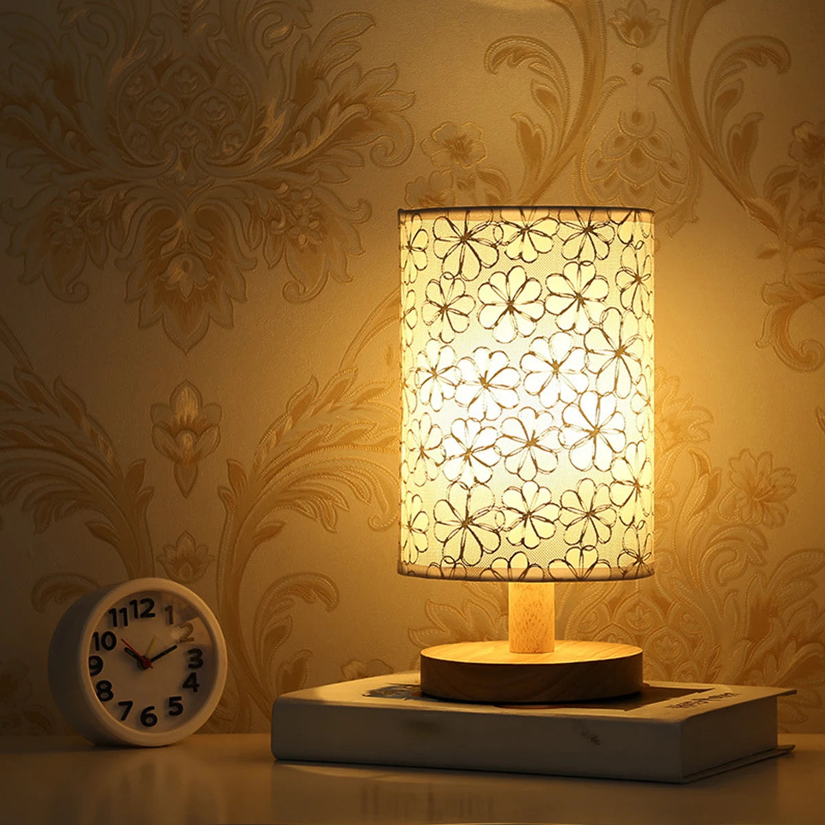 Nordic Linen Bedside Table Lamp — USB Powered with Touch Control