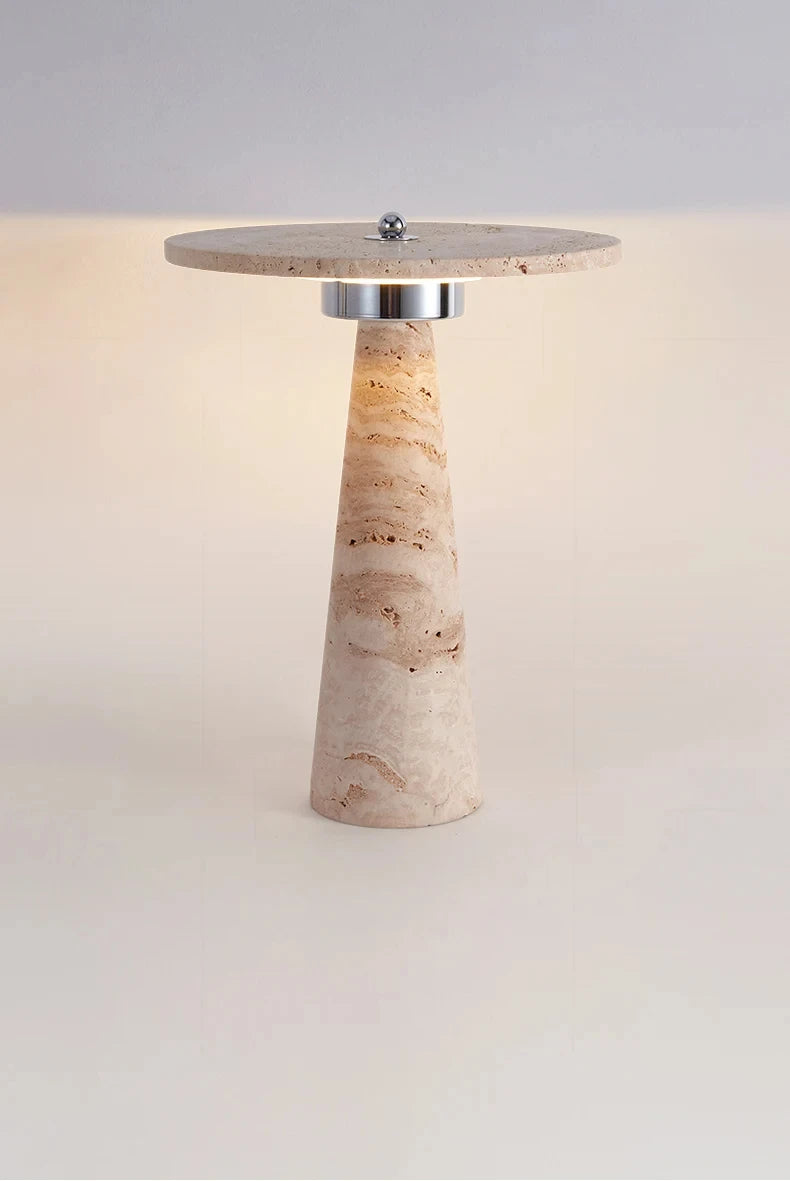 Travertine Stone Mushroom Lamp