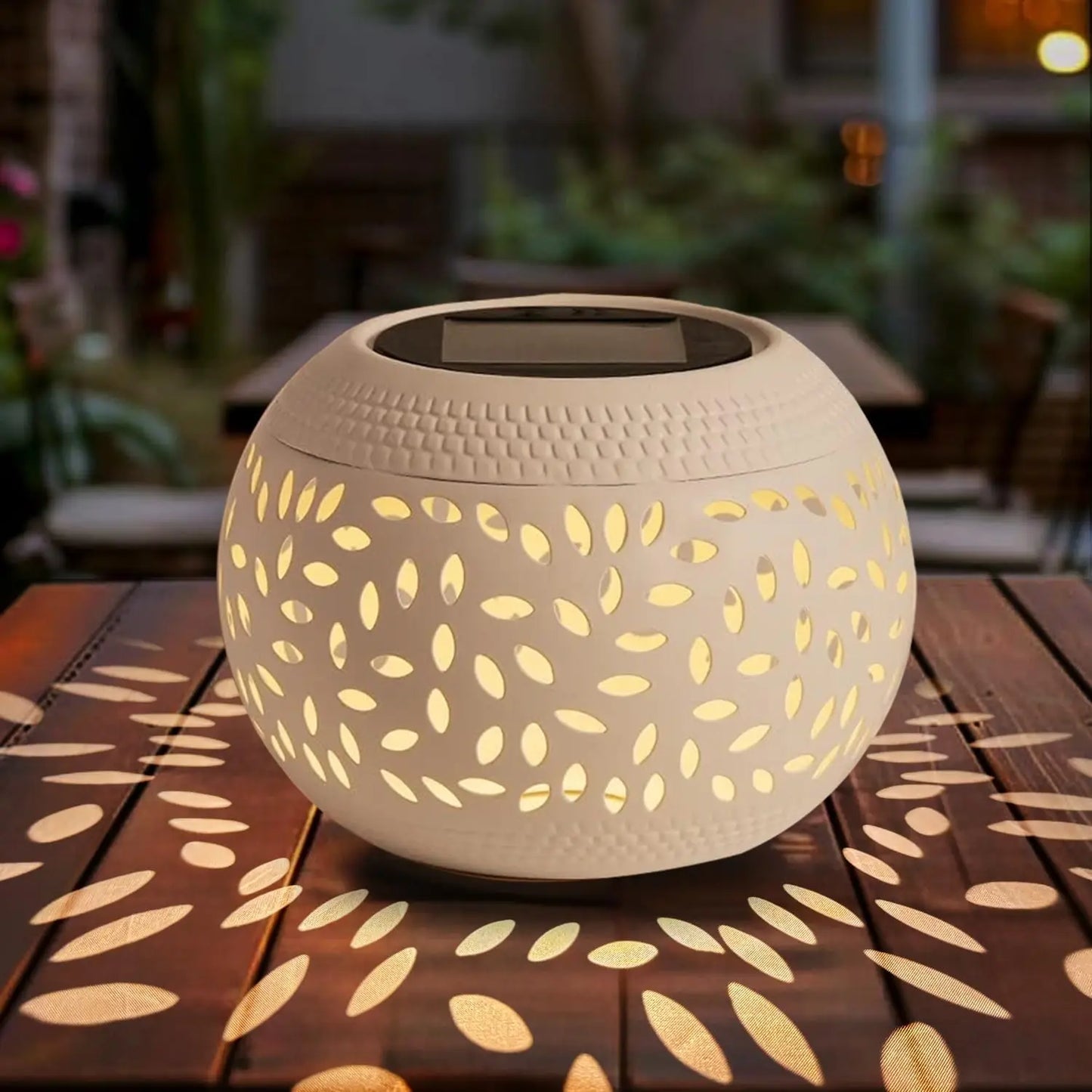 Solar Metal Lantern Table Light