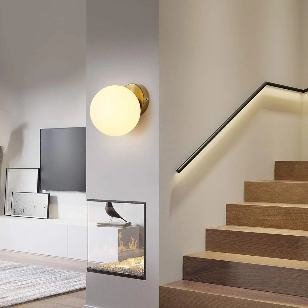Modern Glass Globe Wall Lamp