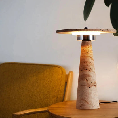 Travertine Stone Mushroom Lamp