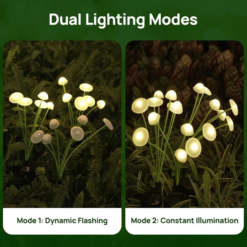 Solar Mushroom Glow Garden Lights