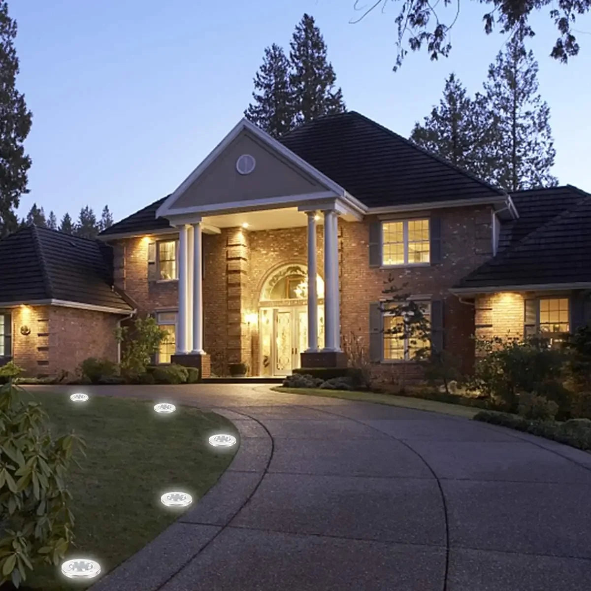 Solar Ground Disk Lights for Garden & Pathway