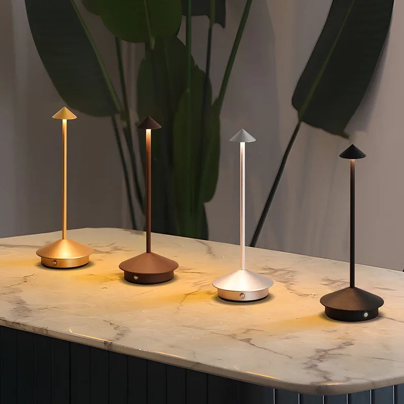 Cordless Cone Touch Table Lamp