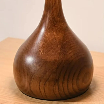French Retro Wood & Glass Lamp