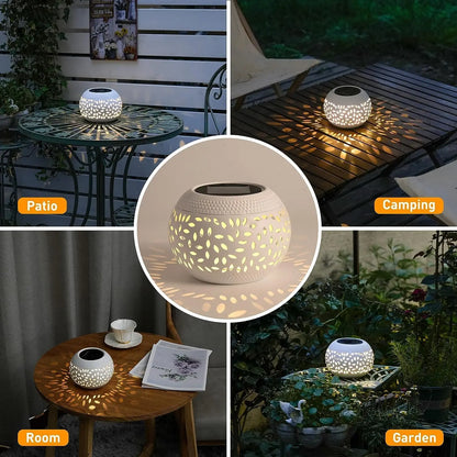 Solar Metal Lantern Table Light
