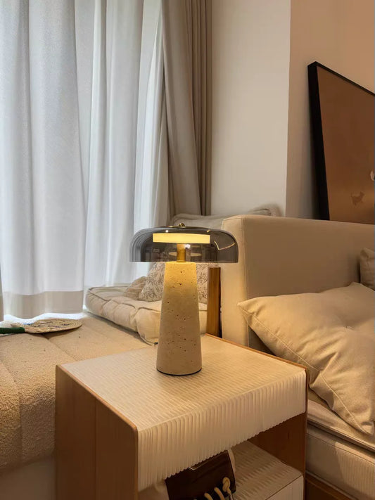 Travertine Stone Mushroom Lamp