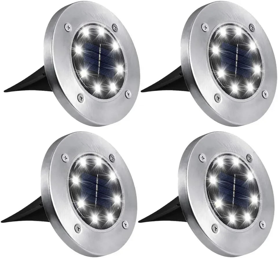 Solar Ground Disk Lights for Garden & Pathway