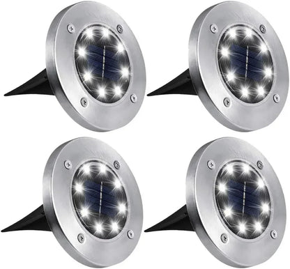 Solar Ground Disk Lights for Garden & Pathway