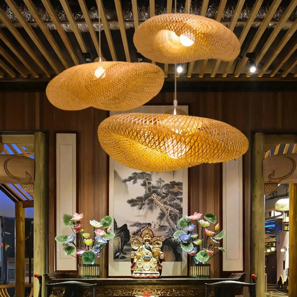 Handwoven Bamboo Pendant Chandelier