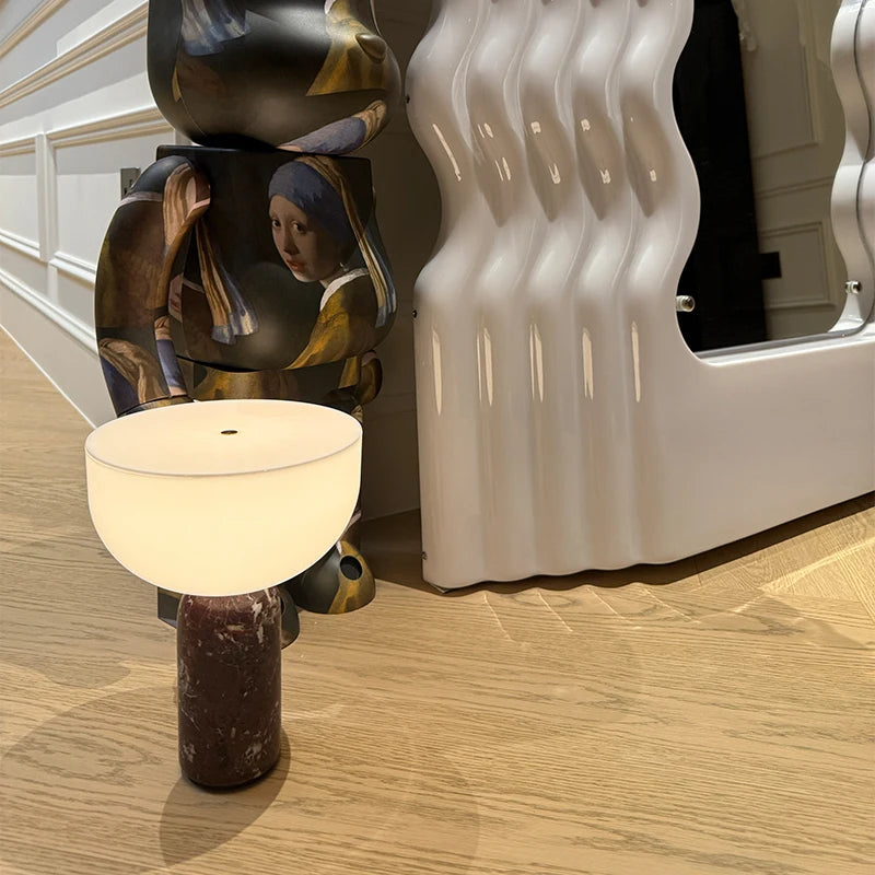 Danish Marble Mushroom Touch Lamp