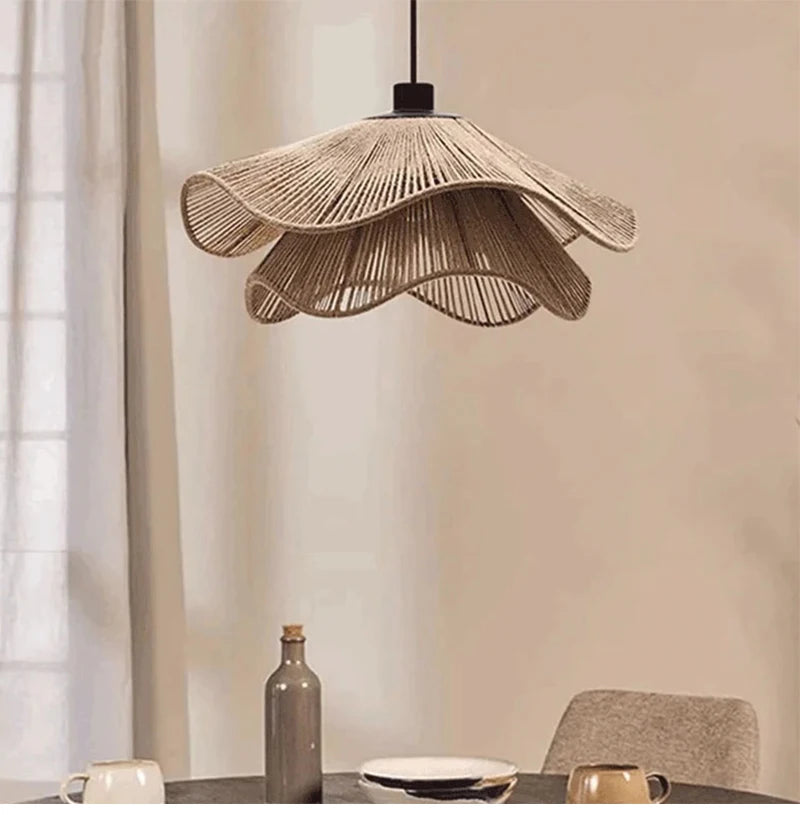 Rattan Flower Pendant Light
