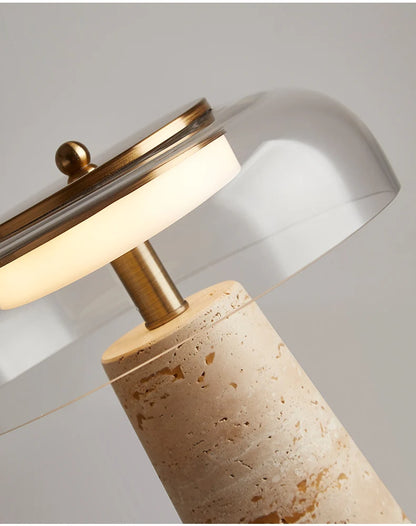 Travertine Stone Mushroom Lamp