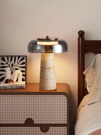 Travertine Stone Mushroom Lamp