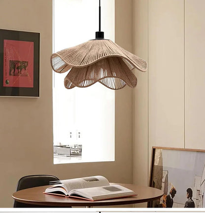 Rattan Flower Pendant Light