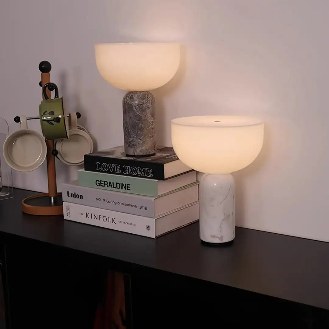 Danish Marble Mushroom Touch Lamp