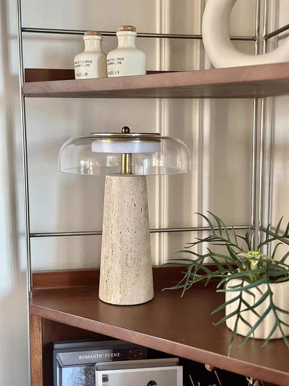 Travertine Stone Mushroom Lamp