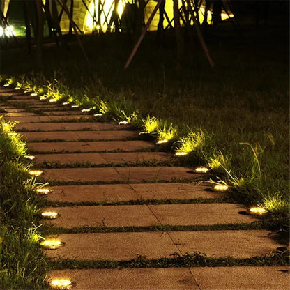 Solar Ground Disk Lights for Garden & Pathway