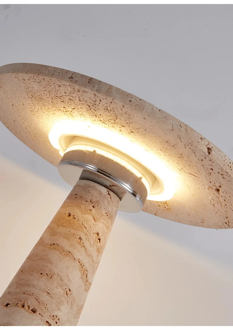 Travertine Stone Mushroom Lamp